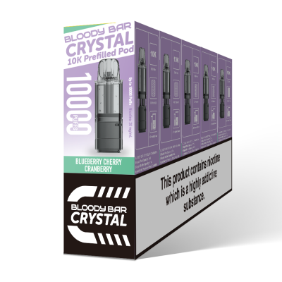 Bloody Bar Crystal 10K Puff Pod Kit - Blueberry Cherry & Cranberry
